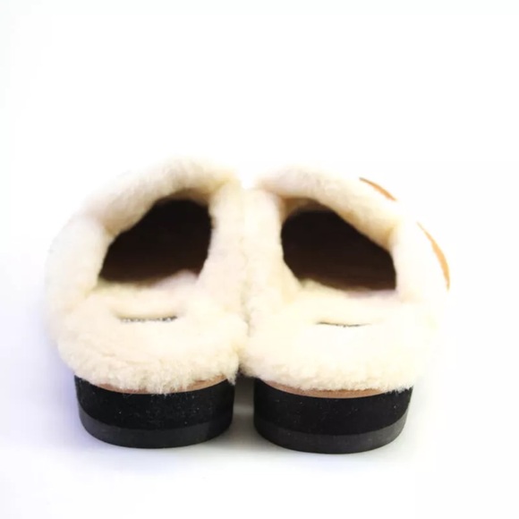 Eileen Fisher Suede Shearling Lamb Fur Slide Slip on Mules Brown - 7 - Picture 9 of 11